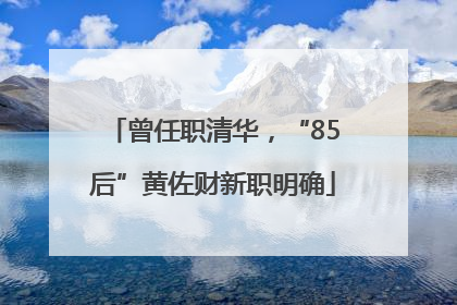 曾任职清华，“85后”黄佐财新职明确