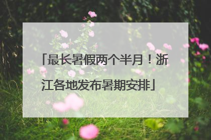 最长暑假两个半月！浙江各地发布暑期安排