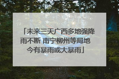未来三天广西多地强降雨不断 南宁柳州等局地今有暴雨或大暴雨