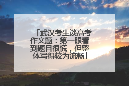武汉考生谈高考作文题：第一眼看到题目很慌，但整体写得较为流畅