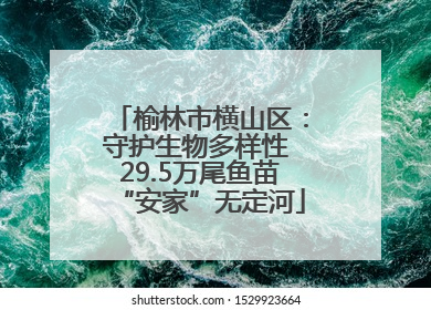 榆林市横山区：守护生物多样性 29.5万尾鱼苗“安家”无定河