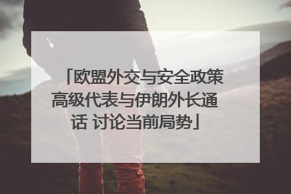 欧盟外交与安全政策高级代表与伊朗外长通话 讨论当前局势