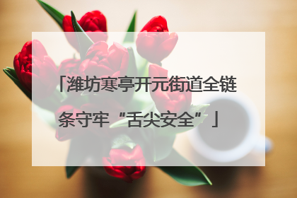 潍坊寒亭开元街道全链条守牢“舌尖安全”