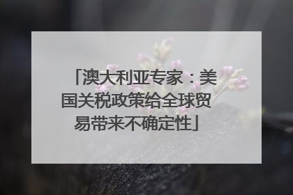 澳大利亚专家：美国关税政策给全球贸易带来不确定性