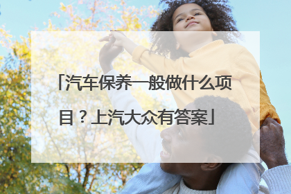 汽车保养一般做什么项目？上汽大众有答案