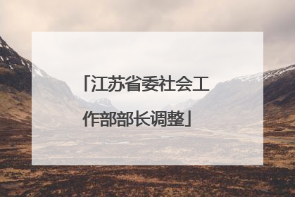 江苏省委社会工作部部长调整
