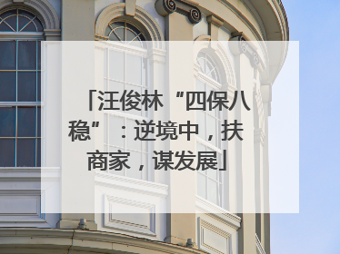 汪俊林“四保八稳”：逆境中，扶商家，谋发展