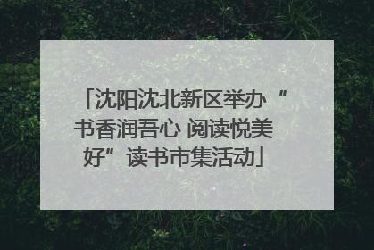 沈阳沈北新区举办“书香润吾心 阅读悦美好”读书市集活动