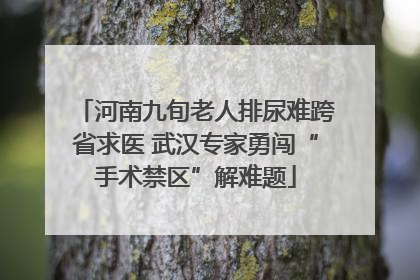 河南九旬老人排尿难跨省求医 武汉专家勇闯“手术禁区”解难题