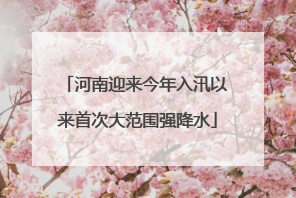 河南迎来今年入汛以来首次大范围强降水