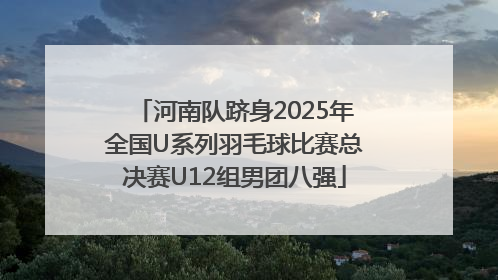 河南队跻身2025年全国U系列羽毛球比赛总决赛U12组男团八强
