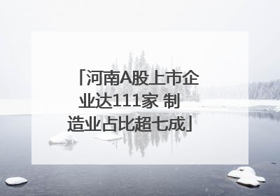 河南A股上市企业达111家 制造业占比超七成