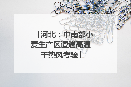 河北：中南部小麦生产区遭遇高温干热风考验