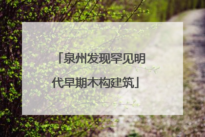 泉州发现罕见明代早期木构建筑