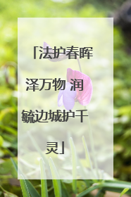 法护春晖泽万物 润毓边城护千灵