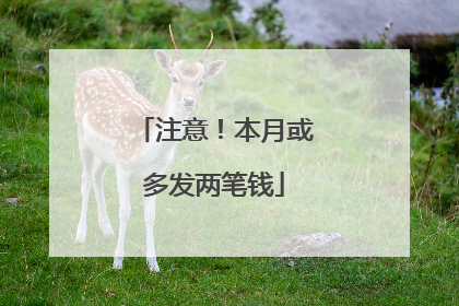 注意！本月或多发两笔钱