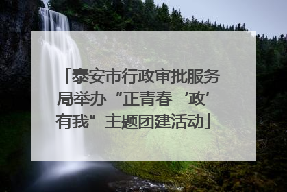 泰安市行政审批服务局举办“正青春‘政’有我”主题团建活动