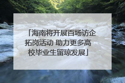 海南将开展百场访企拓岗活动 助力更多高校毕业生留琼发展