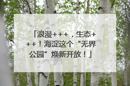 浪漫+++，生态+++！海淀这个“无界公园”焕新开放！