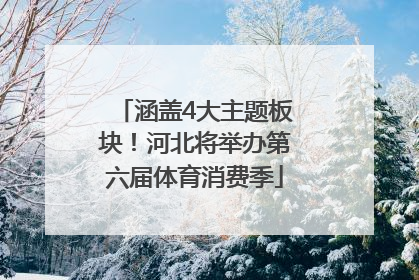 涵盖4大主题板块！河北将举办第六届体育消费季