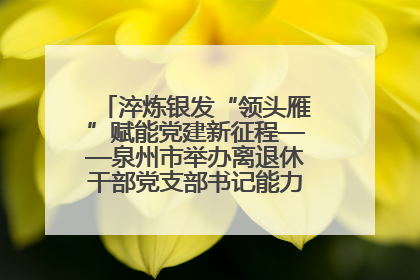 淬炼银发“领头雁”赋能党建新征程——泉州市举办离退休干部党支部书记能力建设专题培训