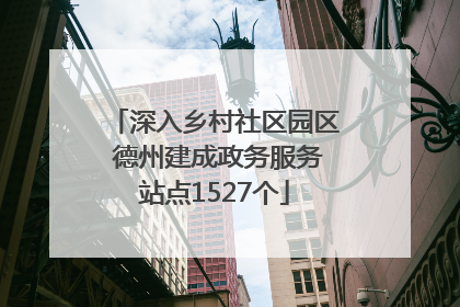 深入乡村社区园区 德州建成政务服务站点1527个