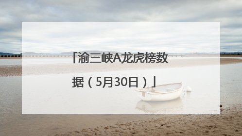 渝三峡A龙虎榜数据（5月30日）