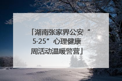湖南张家界公安“5·25”心理健康周活动温暖警营