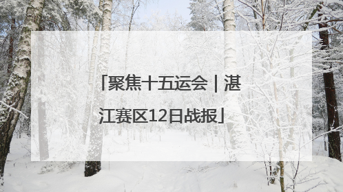 聚焦十五运会｜湛江赛区12日战报