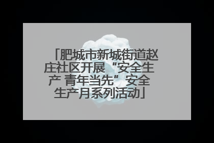 肥城市新城街道赵庄社区开展“安全生产 青年当先”安全生产月系列活动