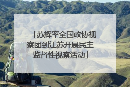 苏辉率全国政协视察团到江苏开展民主监督性视察活动