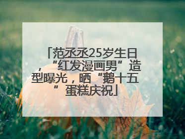 范丞丞25岁生日，“红发漫画男”造型曝光，晒“鹅十五”蛋糕庆祝