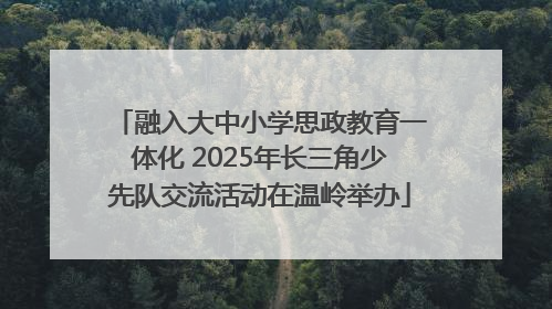 融入大中小学思政教育一体化 2025年长三角少先队交流活动在温岭举办