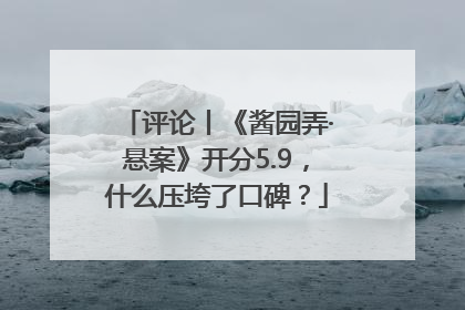 评论丨《酱园弄·悬案》开分5.9，什么压垮了口碑？