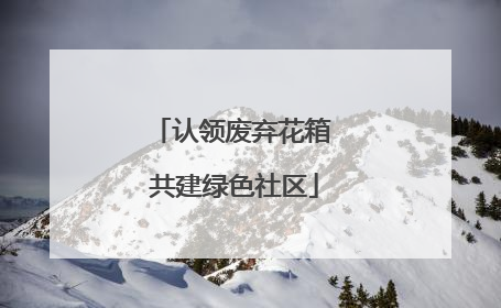 认领废弃花箱 共建绿色社区