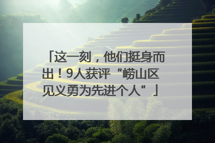 这一刻，他们挺身而出！9人获评“崂山区见义勇为先进个人”