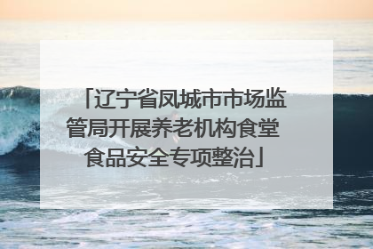 辽宁省凤城市市场监管局开展养老机构食堂食品安全专项整治