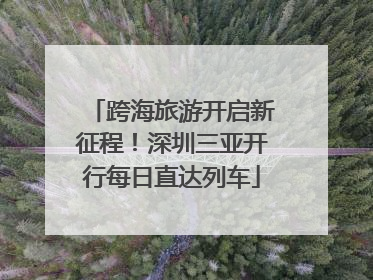 跨海旅游开启新征程！深圳三亚开行每日直达列车
