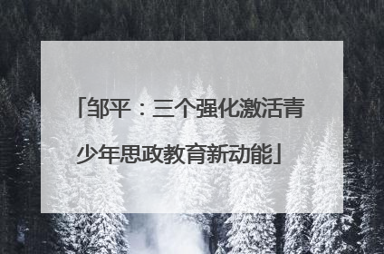 邹平：三个强化激活青少年思政教育新动能