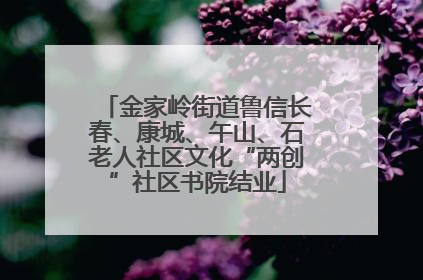 金家岭街道鲁信长春、康城、午山、石老人社区文化“两创”社区书院结业