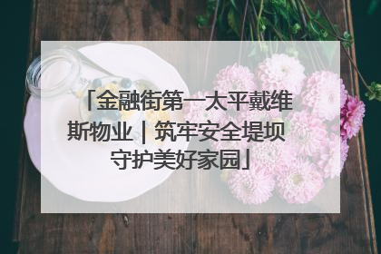 金融街第一太平戴维斯物业｜筑牢安全堤坝 守护美好家园