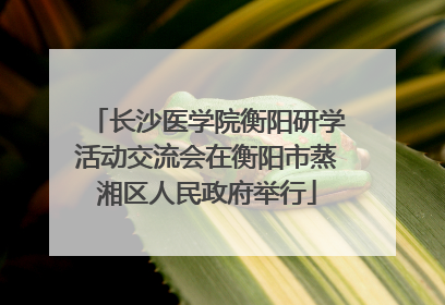 长沙医学院衡阳研学活动交流会在衡阳市蒸湘区人民政府举行