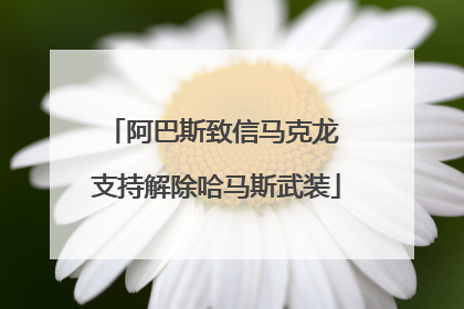 阿巴斯致信马克龙 支持解除哈马斯武装