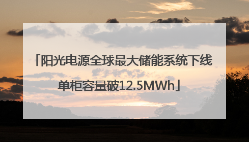 阳光电源全球最大储能系统下线 单柜容量破12.5MWh