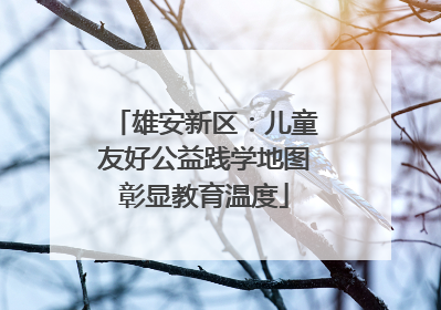 雄安新区：儿童友好公益践学地图彰显教育温度