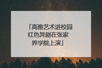 高雅艺术进校园 红色舞剧在张家界学院上演