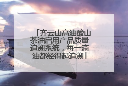 齐云山高油酸山茶油启用产品质量追溯系统，每一滴油都经得起追溯