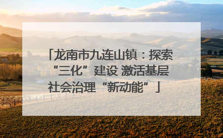 龙南市九连山镇：探索“三化”建设 激活基层社会治理“新动能”
