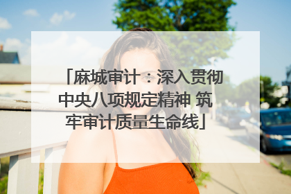 麻城审计：深入贯彻中央八项规定精神 筑牢审计质量生命线