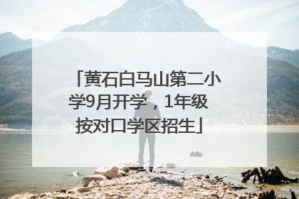 黄石白马山第二小学9月开学，1年级按对口学区招生